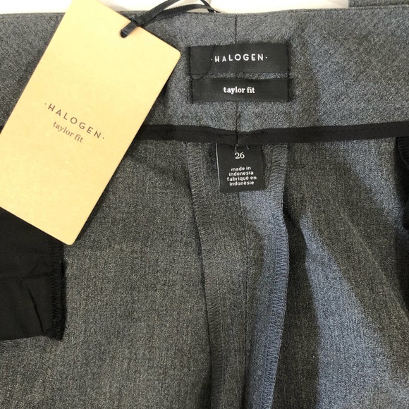 Halogen Taylor Fit Charcoal Gray Slim Leg Business dressy Pants Plus Size 26 - Picture 7 of 8
